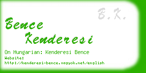 bence kenderesi business card